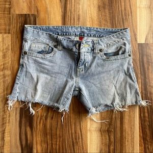 GUESS Low Rise Cutoff Denim Shorts